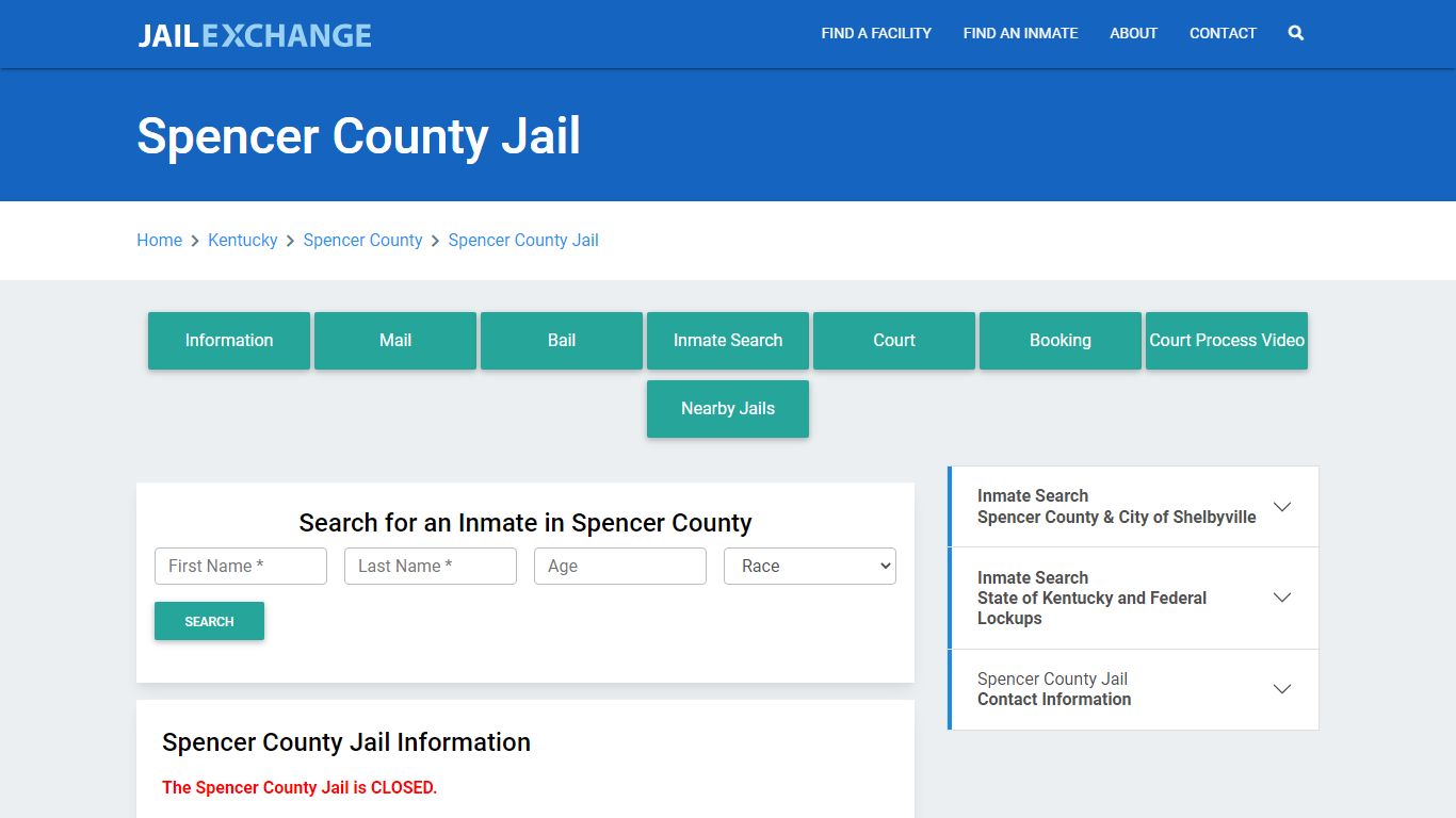 Spencer County Jail Roster Lookup, KY, Inmate Search